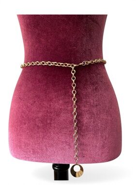 Gold Chain Statement Belt Disc Charm